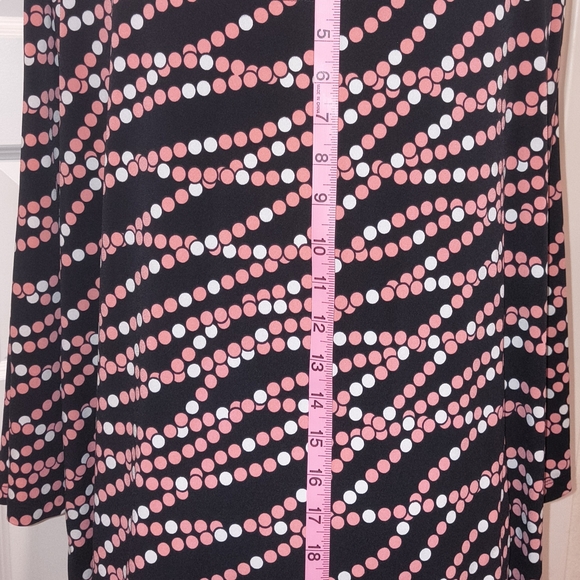 Ruby Rd. Black and Pink Dot Pattern Blouse - Picture 2 of 3